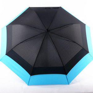 Customized windproof double layer air vented golf umbrella for brand promotion