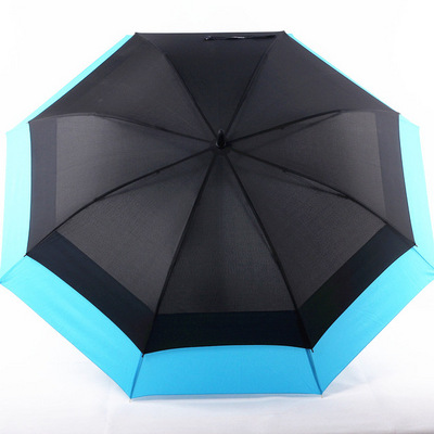 Customized windproof double layer air vented golf umbrella for brand promotion