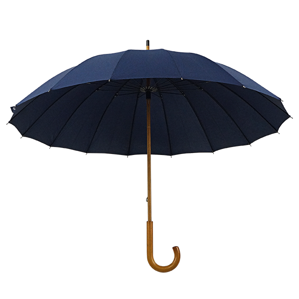 eco friendly 16K manual open wood handle straight umbrella with RPET fabric