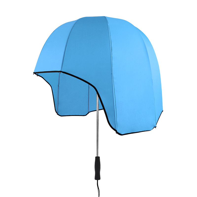 New design customized full color printing mix colors helmet umbrella with black uv coated straight umbrellas