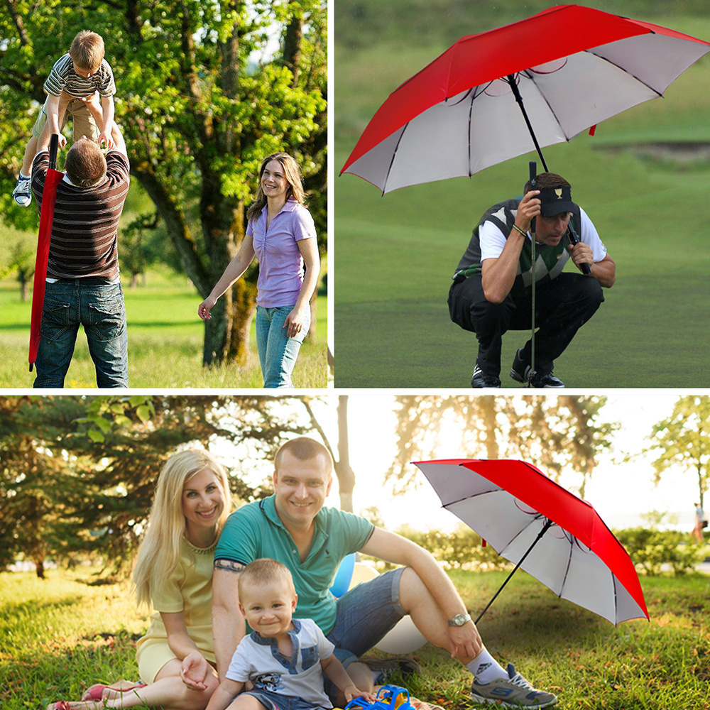 Customized large 68 inch golf umbrella double layer straight umbrella for the rain