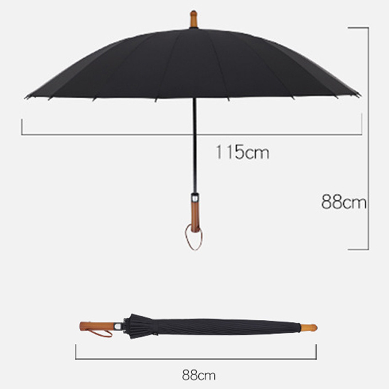 Wholesale Semi automatic 50 54 60 64 68  inch Customized logo Windproof  Business Man Straight Umbrella