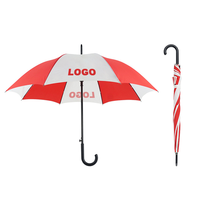 Unique classical men women custom print strong windproof 23inch rain custom no minimum advertising stick straight umbrella