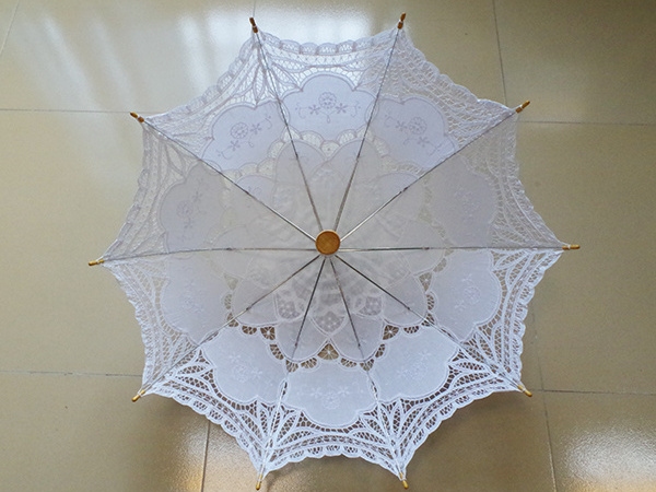 Pretty cotton parasol lace umbrella wedding white