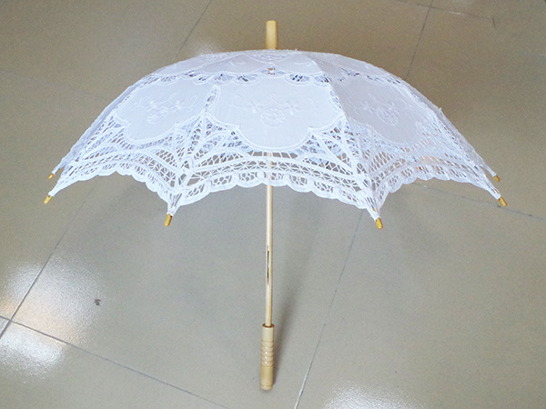 Pretty cotton parasol lace umbrella wedding white