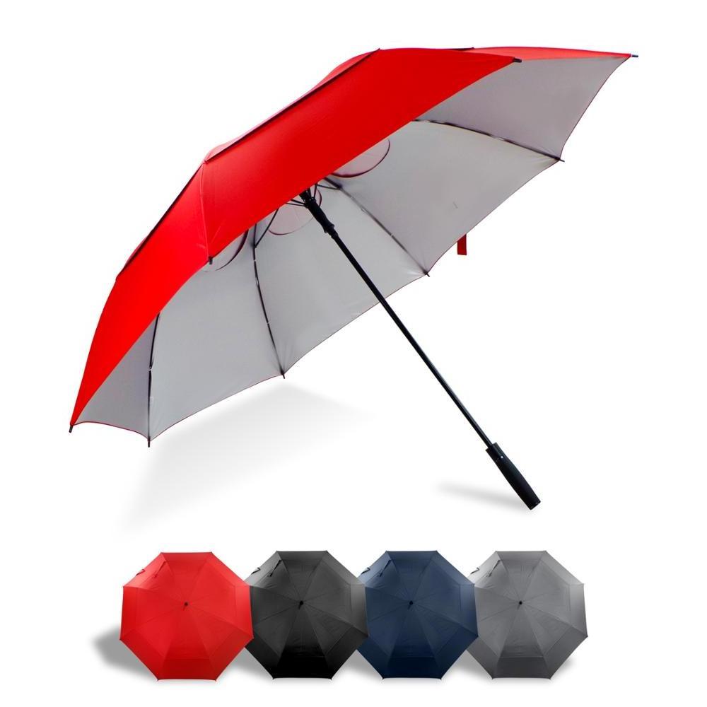 Large double canopy wind resistant fiberglass 8 ribs golf umbrella