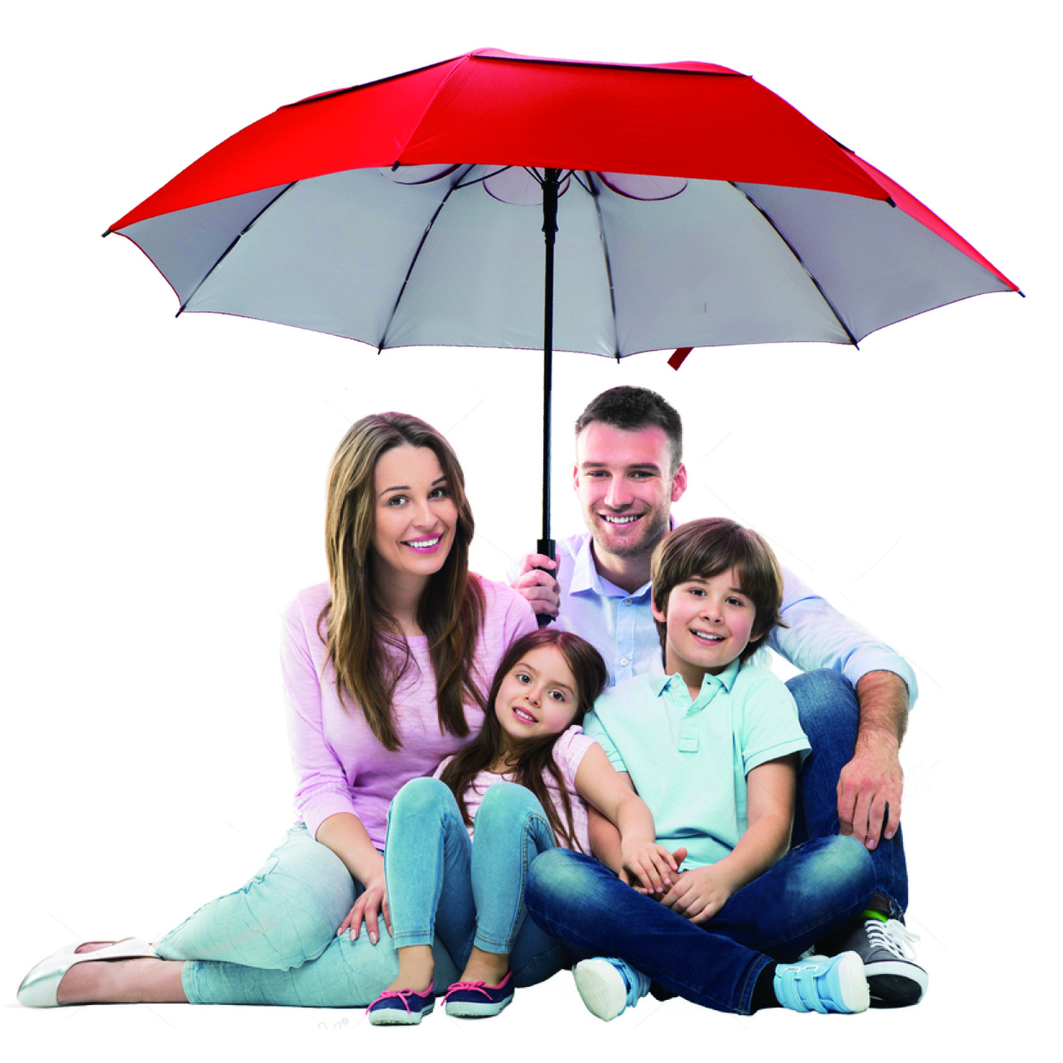 Large double canopy wind resistant fiberglass 8 ribs golf umbrella