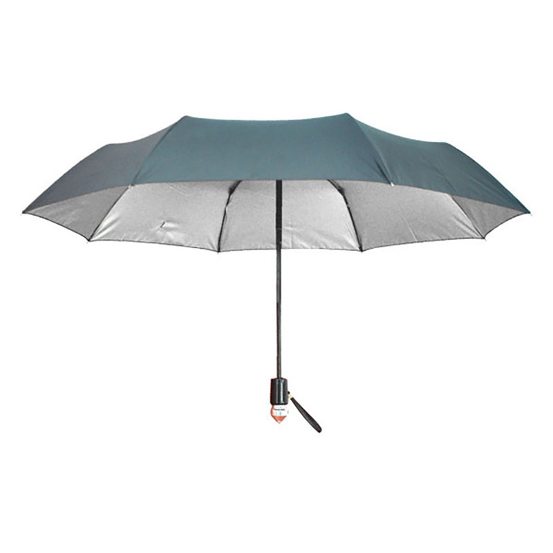 Auto Open Large Silver Coated UV Protection Folding Umbrella with Broken Window Handle