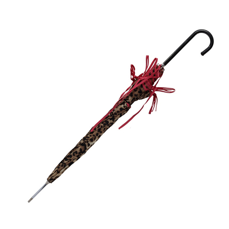 Animal Print Straight Classic Gift Umbrella with Holes Design for Women