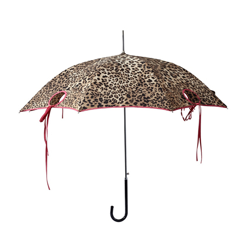 Animal Print Straight Classic Gift Umbrella with Holes Design for Women