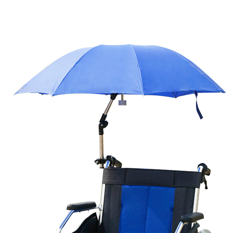 Portable Compact Chair Windproof Wheelchair Umbrella with Adjustable Stick