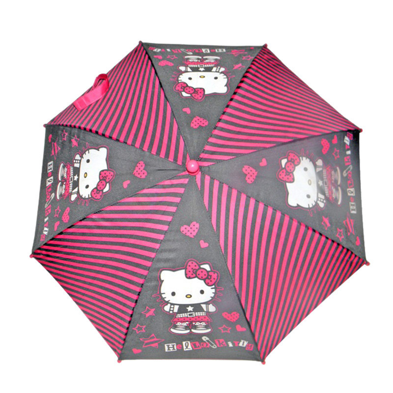 15 inch Mini Straight Classic Custom kitty Cartoon Umbrella for Little Kids