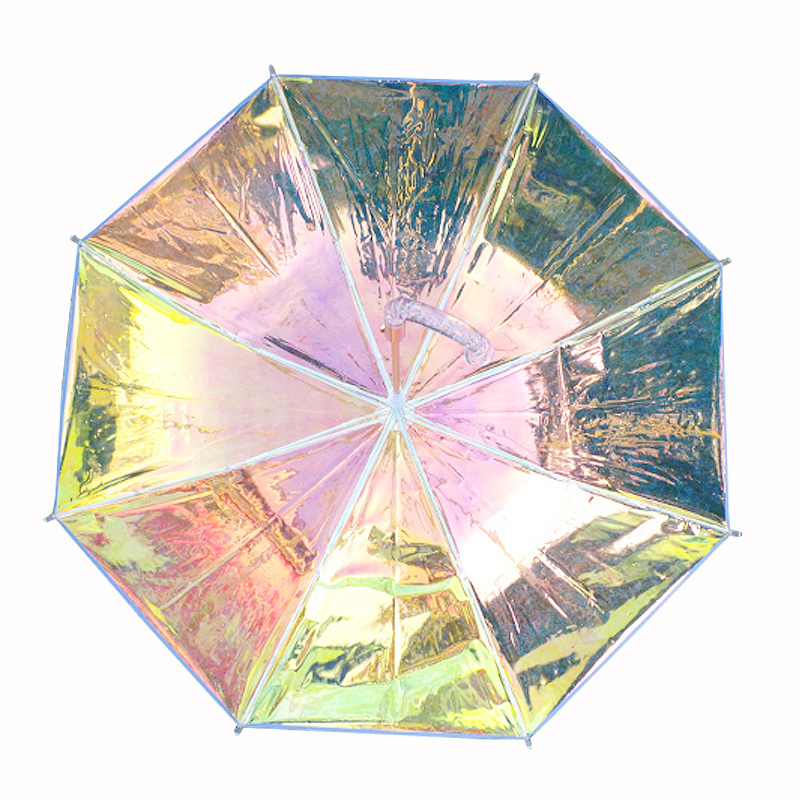 New holographic stick premium gift straight umbrella see clear umbrella