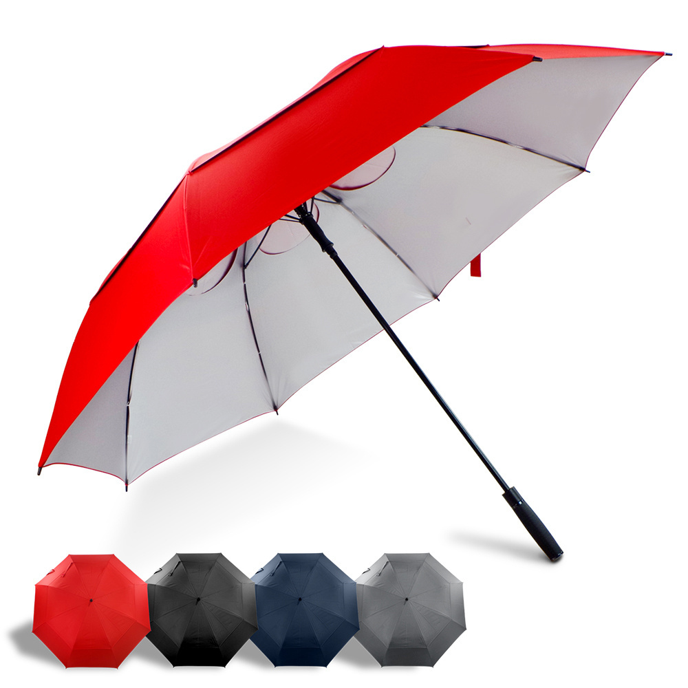 Customized large 68 inch golf umbrella double layer straight umbrella for the rain