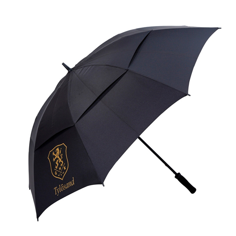 High quality double layers regenschirm schwarz 30inch golf umbrella logo print