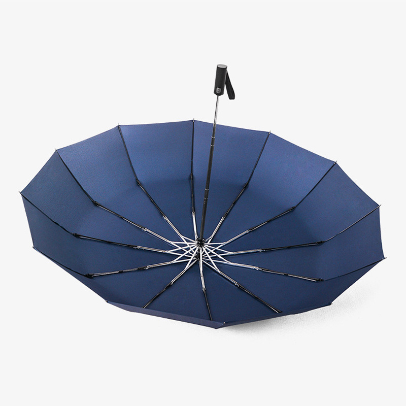 Sun And Rain Automatic Open Pongee Fabric 12 Ribs Strong Resistance Men Business Umbrella