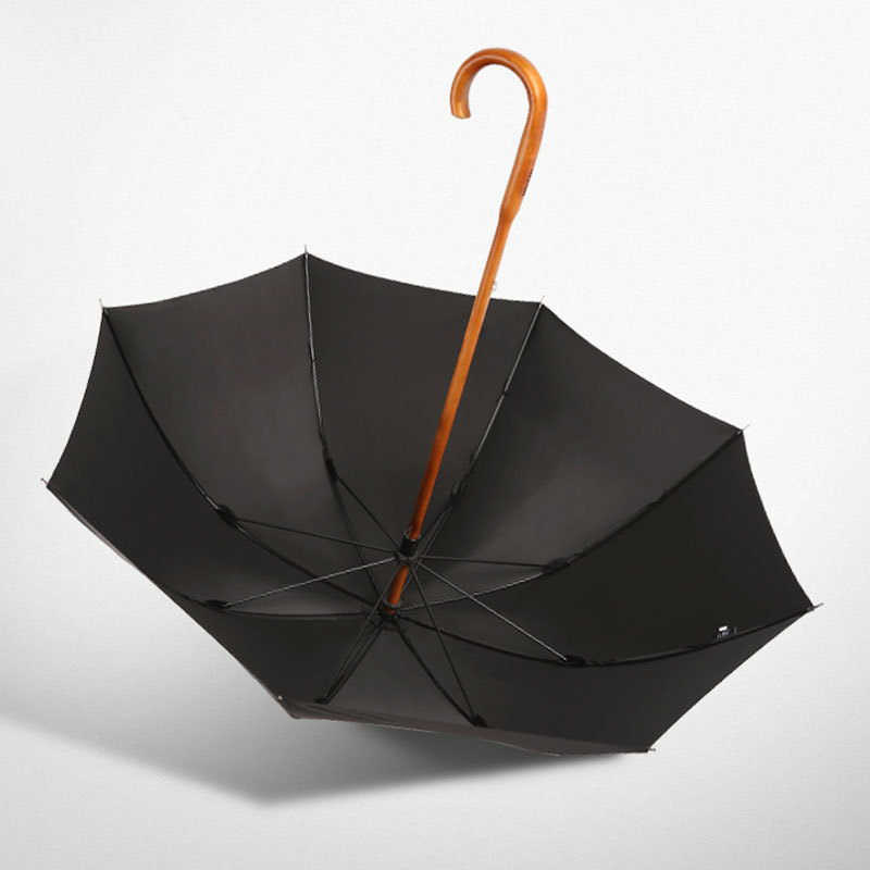 Custom shinerain umbrella wood luxury long umbrella for men wholesale parasol umbrella