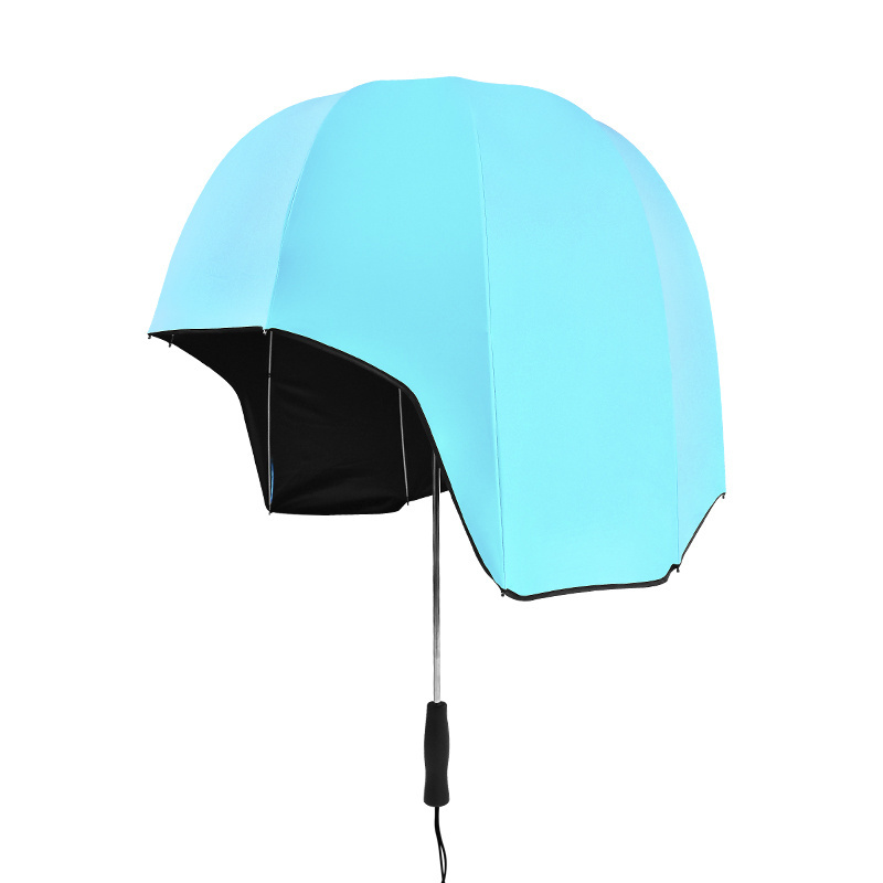 Customized printing yellow helmet umbrella with uv coated straight umbrellas