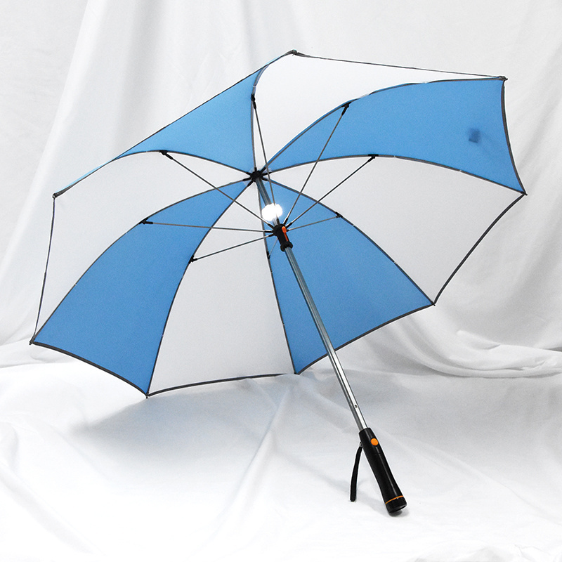 New Design Anti-Water Extra Large Safety Reflective Stripe Straight Umbrella with LED Light