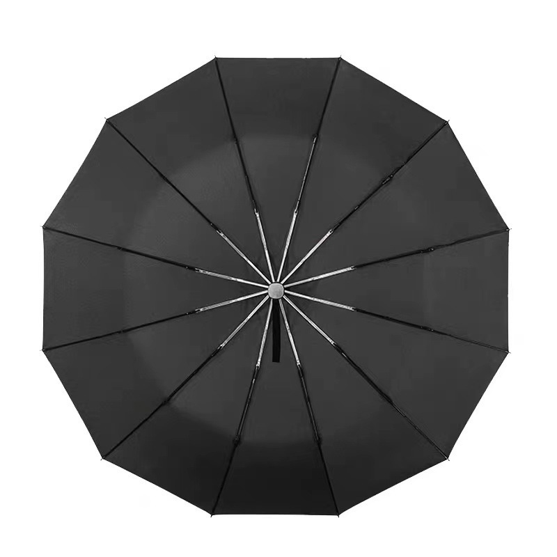 Sun And Rain Automatic Open Pongee Fabric 12 Ribs Strong Resistance Men Business Umbrella