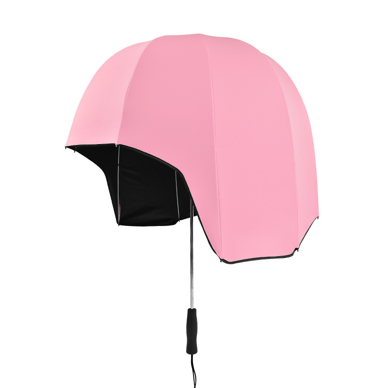 Customized printing yellow helmet umbrella with uv coated straight umbrellas