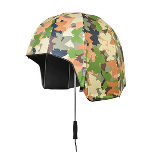 Full Digital Printing Strong Wind Resistance Manual Open  8 Ribs Creative Helmet Straight Umbrella