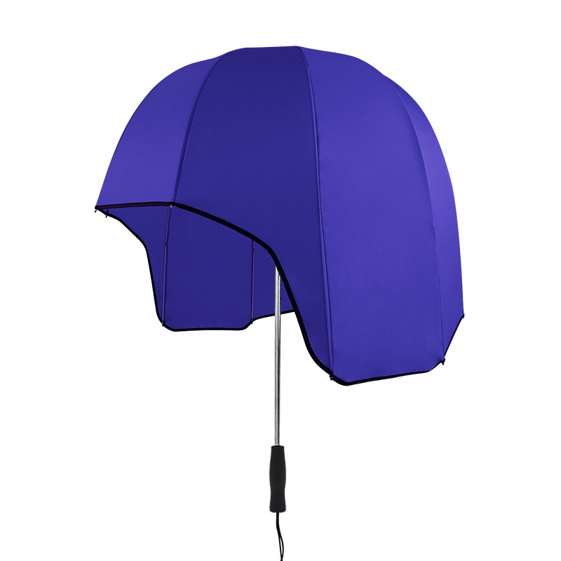 New design customized full color printing mix colors helmet umbrella with black uv coated straight umbrellas