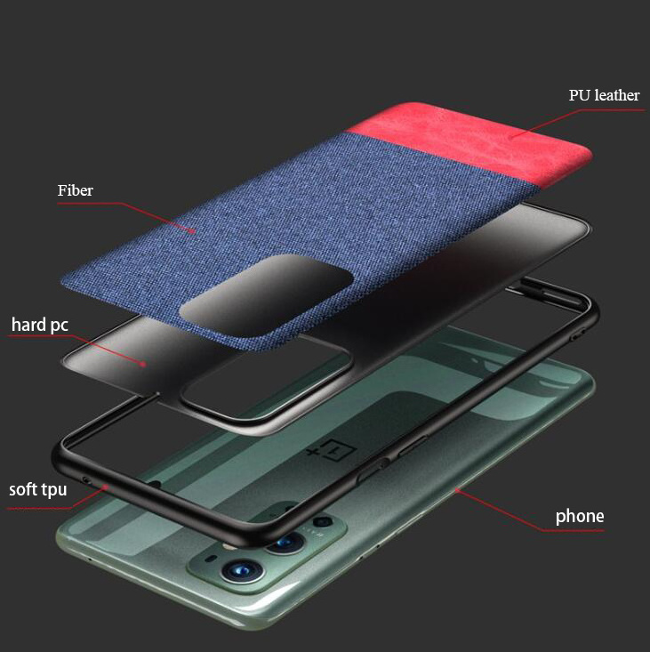 Denim fabric pattern PU Phone case for oneplus 9 pro,fabric denim jean phone back cover for oneplus 9 pro 8pro