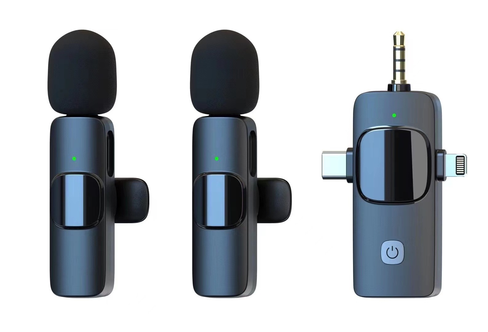 K15 Wireless Collar Microphone 3-in-1 Mobile Video Broadcast Equipment One Drag Two Noise Reduction Radio Mini Microphone