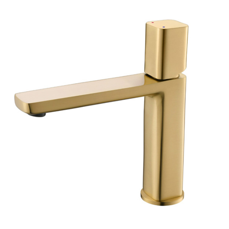 Basin hot and cold water faucet washbasin bathroom hotel household brushed gold faucet bathroom & head shower faucet set