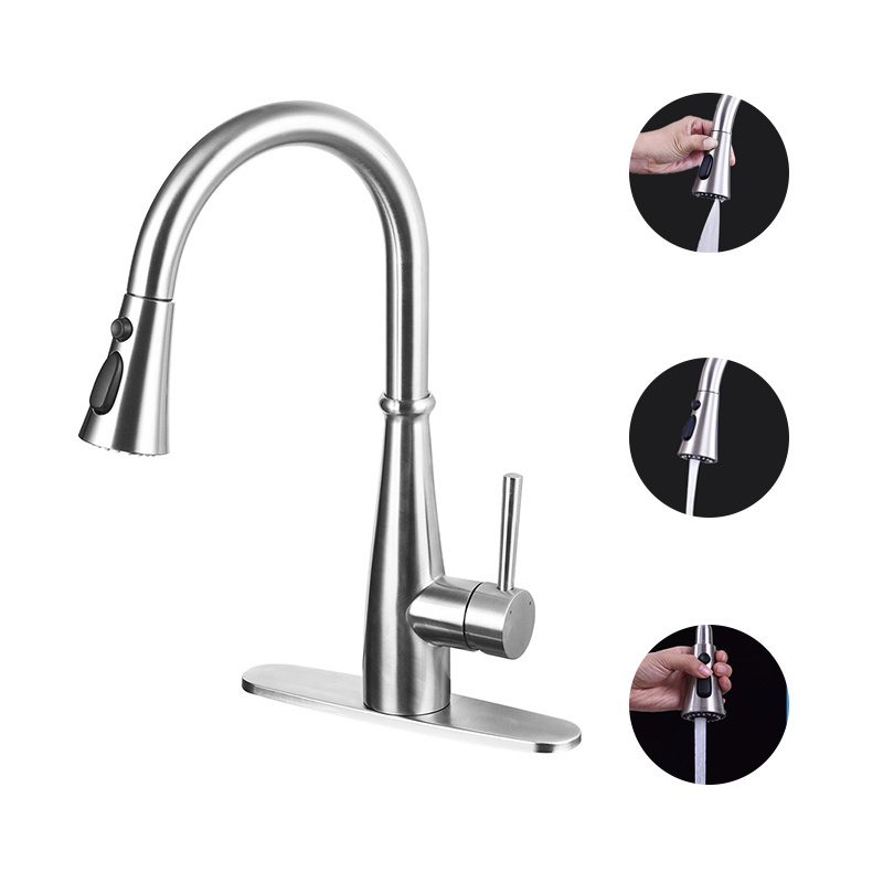 Modern Design Black Pull Down Copper European Commercial Pull Out Kitchen Sink Kitchen Faucet