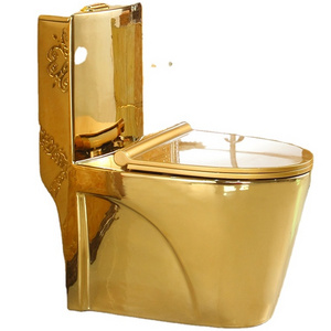 Ceramic Gold Toilette Color Golden Retrete Inodoro Golden Plated Sanitary Ware S Trap  Cuvette Wc Toilet