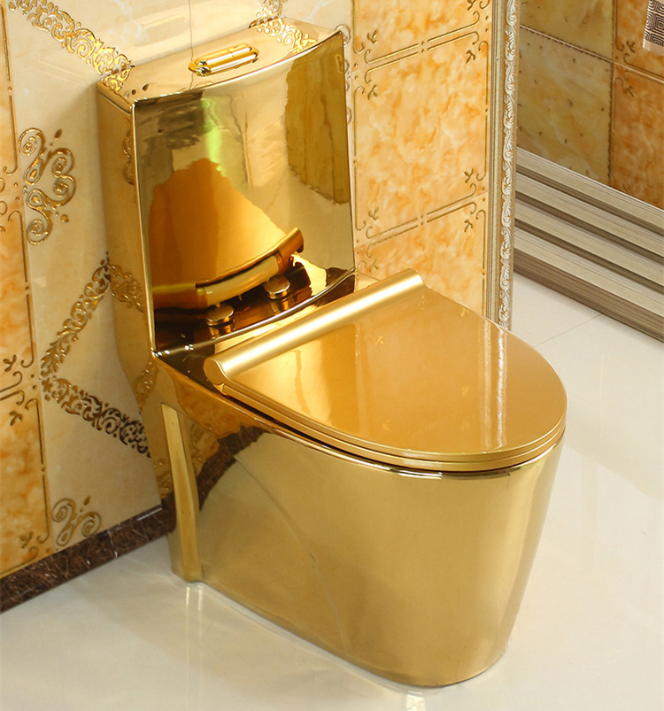 Ceramic Gold Toilette Color Golden Retrete Inodoro Golden Plated Sanitary Ware S Trap  Cuvette Wc Toilet