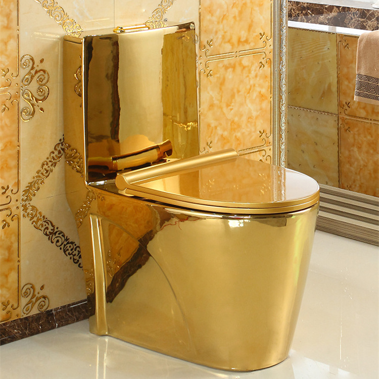 Ceramic Gold Toilette Color Golden Retrete Inodoro Golden Plated Sanitary Ware S Trap  Cuvette Wc Toilet