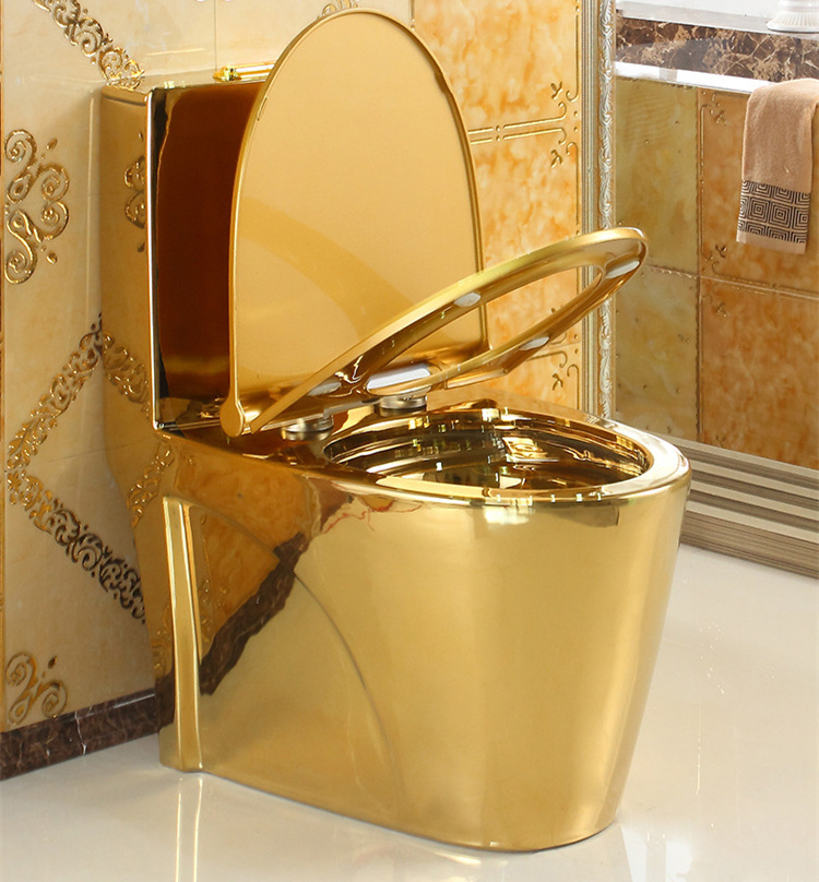 Ceramic Gold Toilette Color Golden Retrete Inodoro Golden Plated Sanitary Ware S Trap  Cuvette Wc Toilet