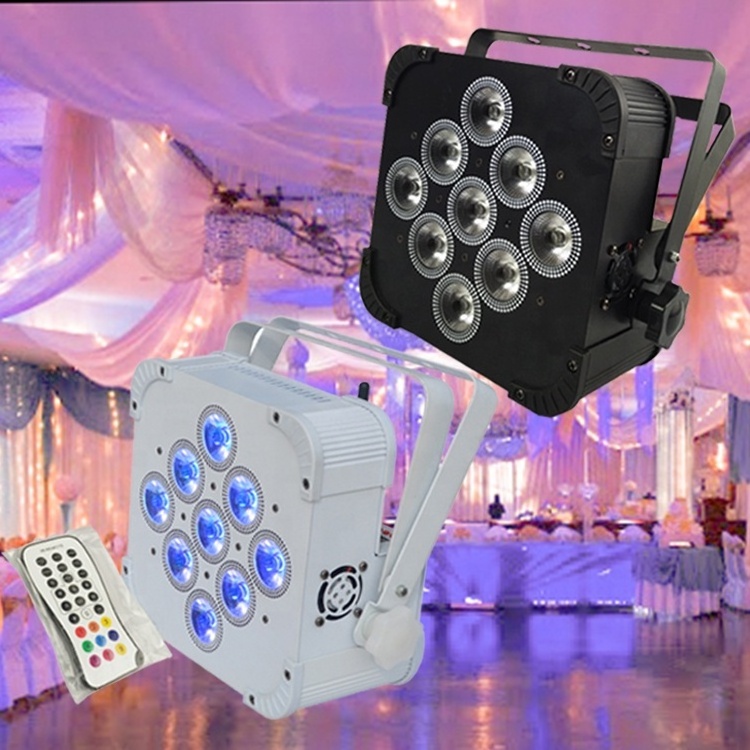 Flat LED Par 9*18W 6in1 rgbaw uv battery powered led par light