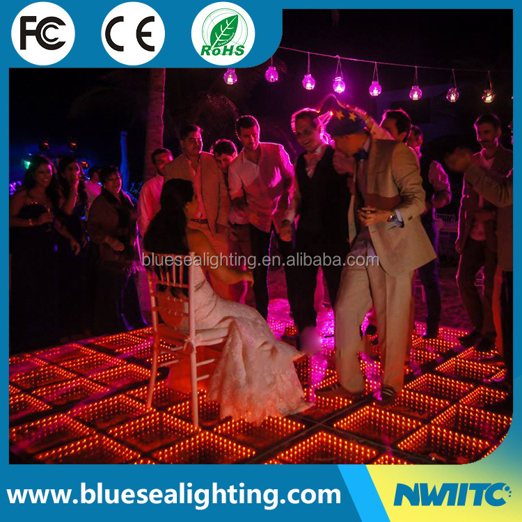 Dj disco panel tile portable 3D toughened glass light up led dance floor