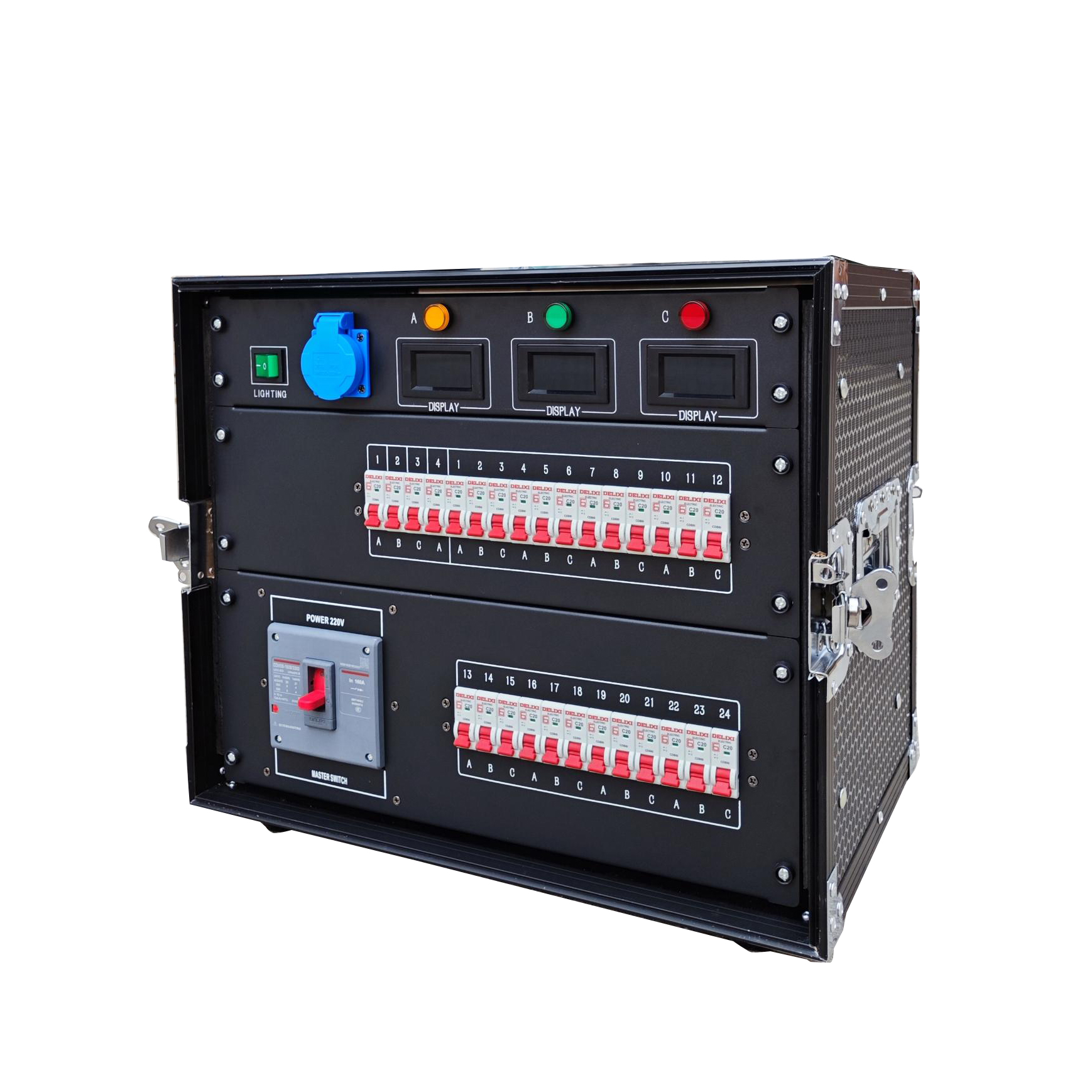 W-12 Stage Equipment  power distribution 4 road 20A American Edison + 4 ways 19pin output Power Distributor