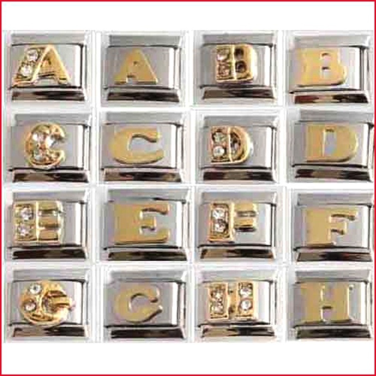 304l stainless steel 9mm italian charms wholesaler diy italian charm bracelet letters