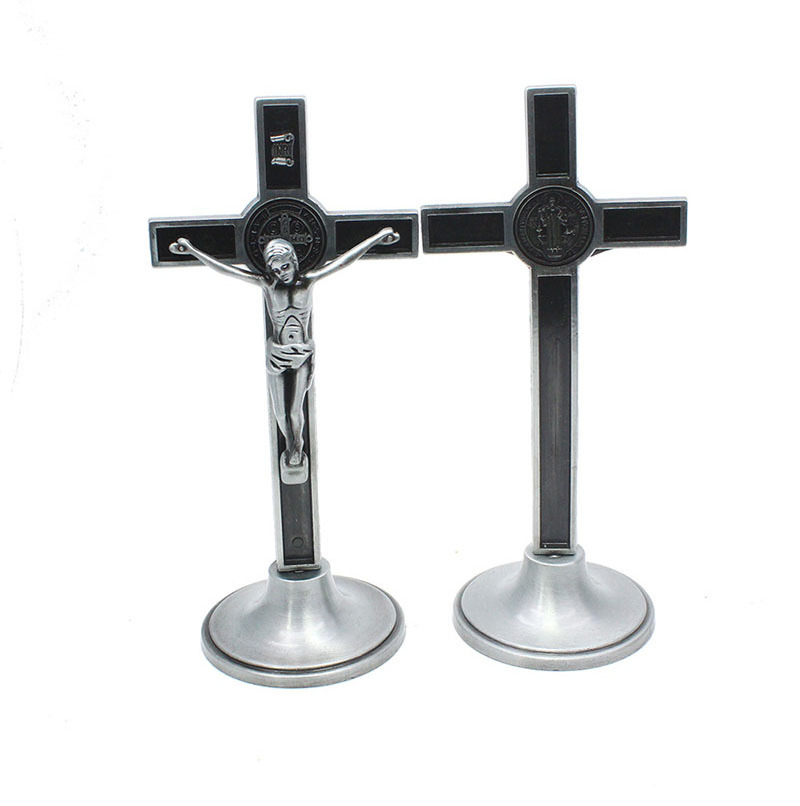 Blues wholesale Handmade alloy cross for craft Wall Cross Holy Jesus Christ Traditional religious bronze pardon crucifix