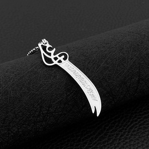 Blues wholesale vintage sword pendant stainless steel Imam Ali Sword Arabic Muslim Pendant necklace for men religious jewelry