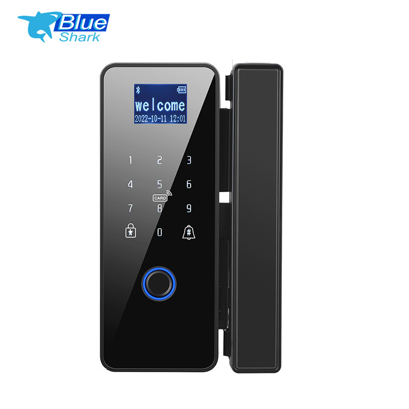 Smart glass lock Wifi Remote Control Tuya app Office lock card digital biometric fingerprint door lock