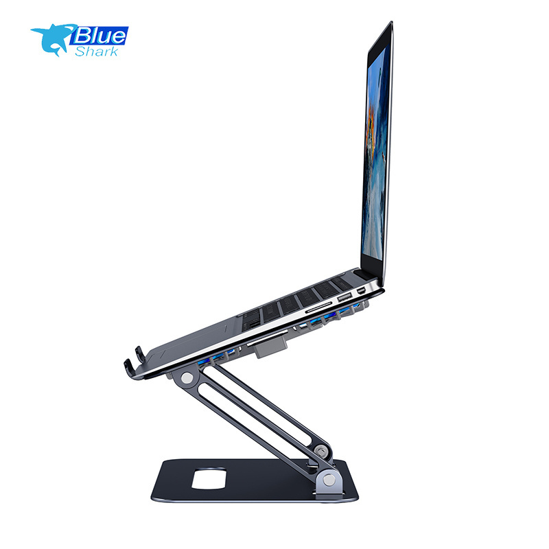 Good Quality Adjustable Computer Cooler Foldable Tablet Stand Aluminium alloy Laptop Cooling Pads  Laptop Fan Riser for office