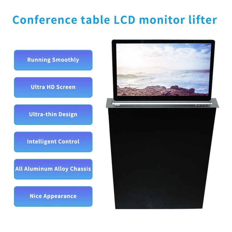 Motorised Touch Audio Conference System /Video Conferencing Equipment LCD Monitor Lift Voting for Meeting Table Project Solution