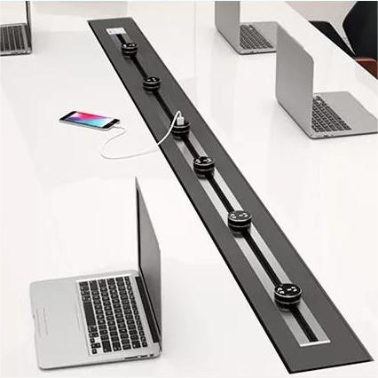 Ali Hot Universal Multi Smart Office Desk Power Rail Track System Electric Socket Electric power track socket