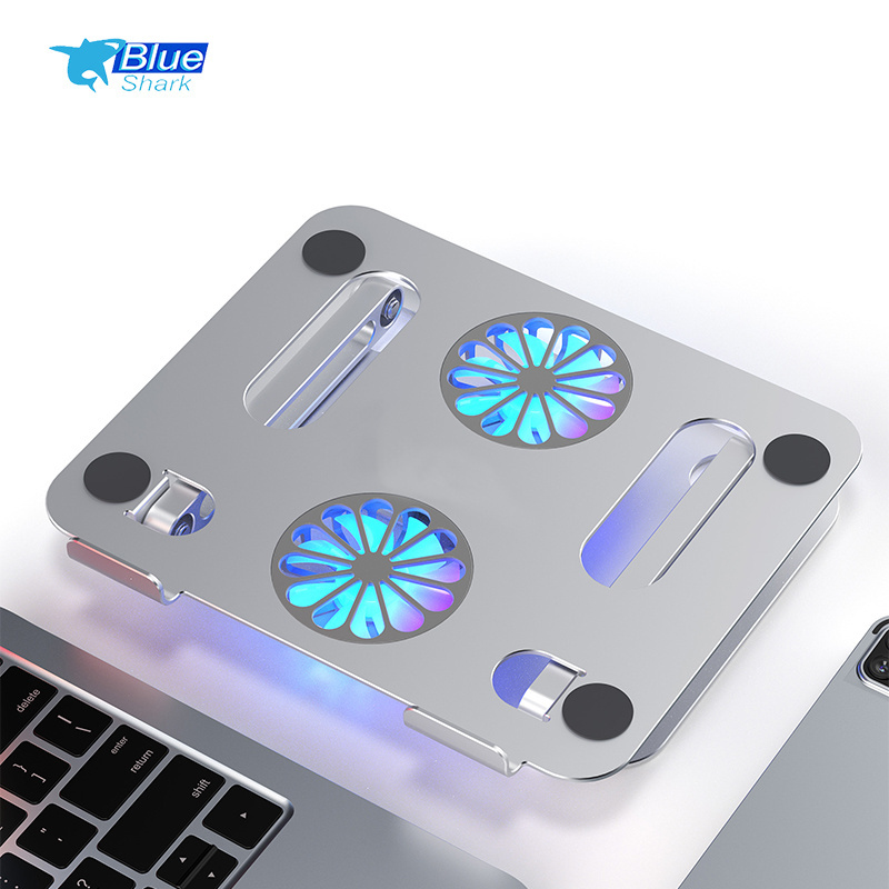 Good Quality Adjustable Computer Cooler Foldable Tablet Stand Aluminium alloy Laptop Cooling Pads  Laptop Fan Riser for office