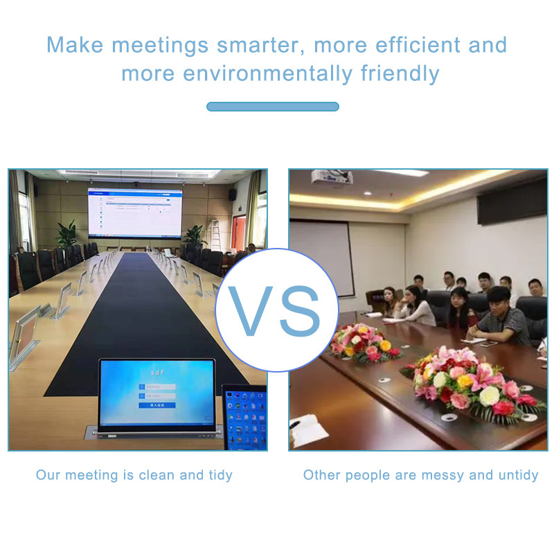 Motorised Touch Audio Conference System /Video Conferencing Equipment LCD Monitor Lift Voting for Meeting Table Project Solution