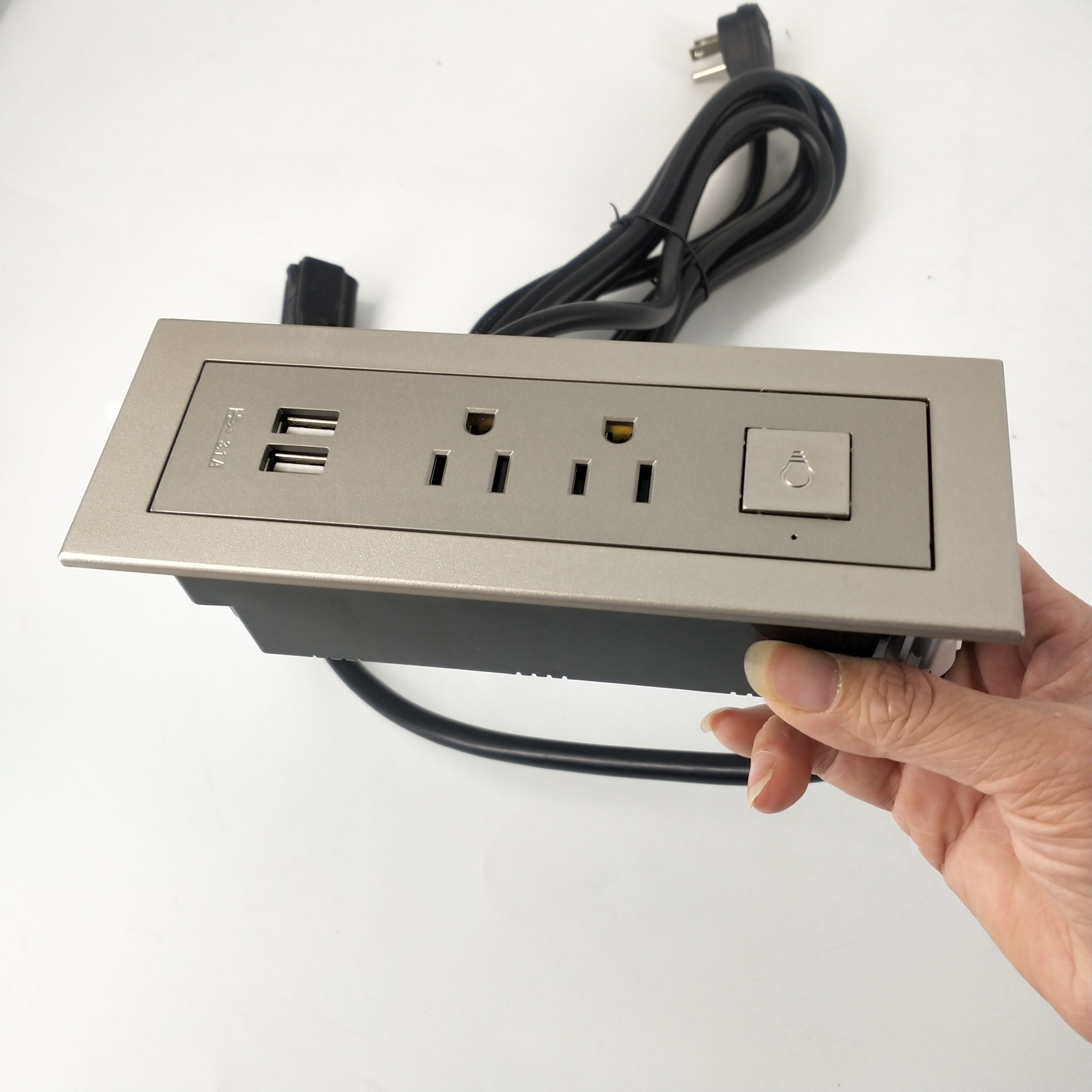 Conference Table Connection Box Built In Table Socket Outlet/Office furniture US power outlet recessed desk usb switch socket