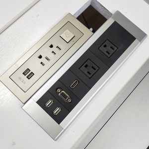 Conference Table Connection Box Built In Table Socket Outlet/Office furniture US power outlet recessed desk usb switch socket