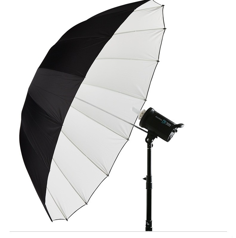 Photography 16pcs Fiberglass Rib Rubber White with Black Cover Parabolic Umbrella for Professional Photo STtudio